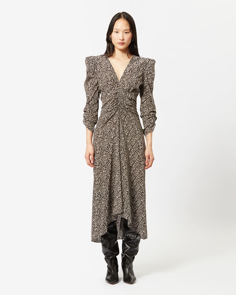 ALBINI PRINTED SILK MIDI DRESS